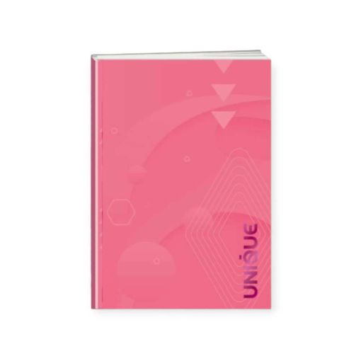 Picture of A4 UNIQUE LINED GLUED HARD COVER NOTEBOOK 100PGS PINK